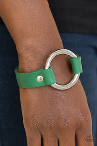 Paparazzi Rustic Rodeo - Green Leather - Silver Ring - Snap Bracelet - Glitzygals5dollarbling Paparazzi Boutique 