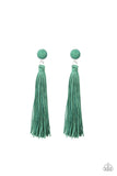 Paparazzi Tightrope Tassel - Green - Cording Thread / Tassel / Fringe - Post Earrings - Glitzygals5dollarbling Paparazzi Boutique 