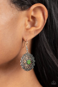 Flower Shop Sparkle Green ~ Paparazzi Earring - Glitzygals5dollarbling Paparazzi Boutique 