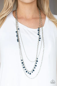 Pearl Pageant - Blue Necklace - Glitzygals5dollarbling Paparazzi Boutique 
