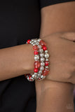 Paparazzi  Malibu Marina - Red Bracelet - Glitzygals5dollarbling Paparazzi Boutique 