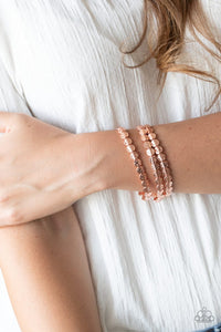 Paparazzi Hammered Heirloom - Copper - Set of 3 Stretchy Bracelets - Glitzygals5dollarbling Paparazzi Boutique 