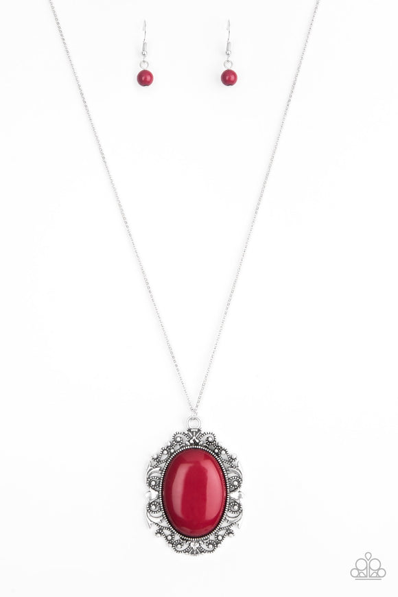 Vintage Vanity Red Necklace - Glitzygals5dollarbling Paparazzi Boutique 