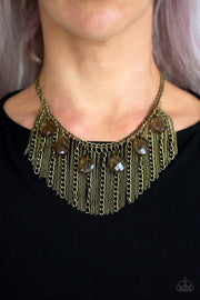 Vixen Conviction - brass - Paparazzi necklace - Glitzygals5dollarbling Paparazzi Boutique 