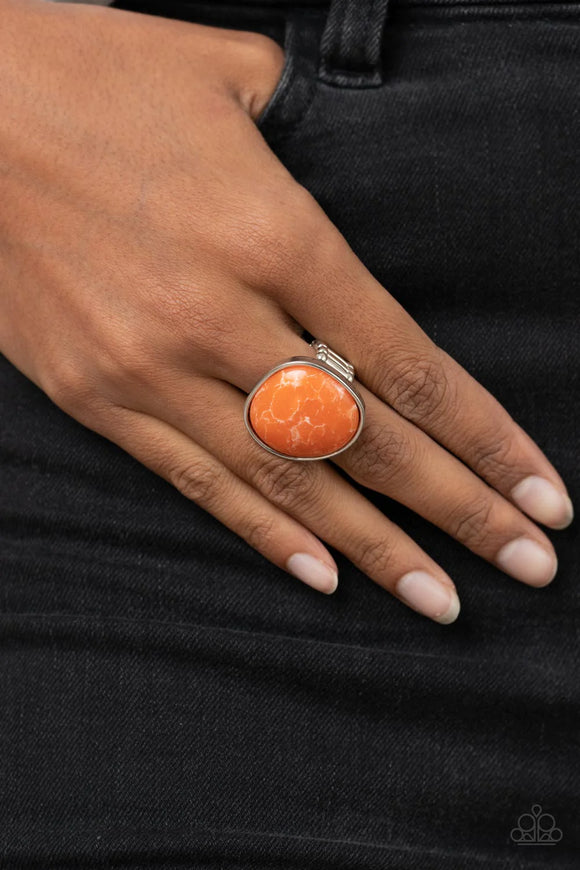 Aesthetically Authentic Orange ~ Paparazzi Ring - Glitzygals5dollarbling Paparazzi Boutique 
