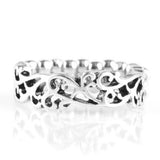 Whimsically Wreathed Silver Filigree Fashion Fix Exclusive Ring - Glitzygals5dollarbling Paparazzi Boutique 