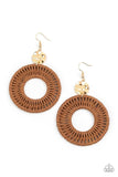 Paparazzi Earring ~ Total Basket Case - Brown - Glitzygals5dollarbling Paparazzi Boutique 