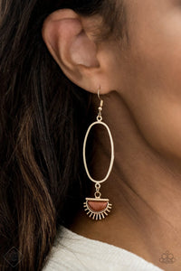 Paparazzi SOL Purpose - Gold - Earrings - Fashion Fix Exclusive July 2020 - Glitzygals5dollarbling Paparazzi Boutique 