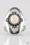 Paparazzi Stone Gardens White Ring - Glitzygals5dollarbling Paparazzi Boutique 