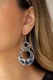 Paparazzi West Coast Whimsical - Blue - Two Shimmery Silver Hoops Earrings - Glitzygals5dollarbling Paparazzi Boutique 