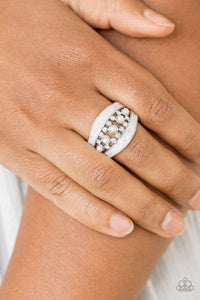 Paparazzi Ring ~ Royal Treasury - White - Glitzygals5dollarbling Paparazzi Boutique 