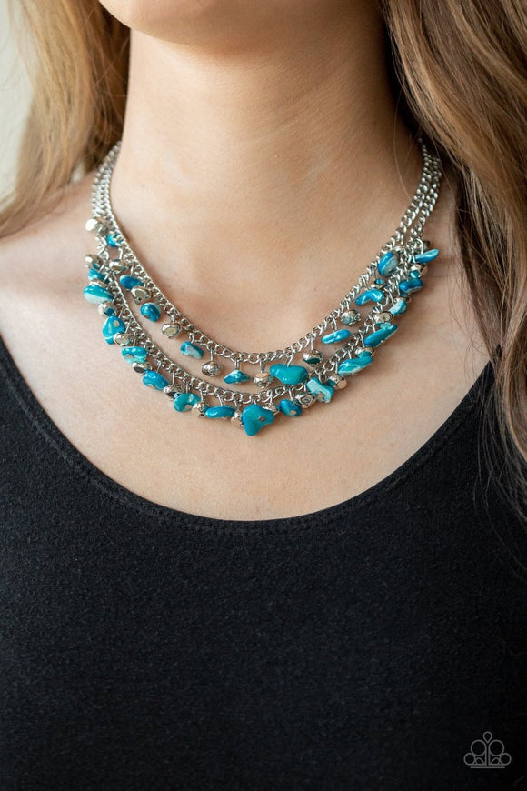 Pebble Pioneer - blue - Paparazzi necklace - Glitzygals5dollarbling Paparazzi Boutique 