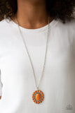 Paparazzi Rancho Roamer - Orange Stones - Silver Necklace and matching Earrings - Glitzygals5dollarbling Paparazzi Boutique 