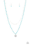 Paparazzi Dainty Demure - Blue - Beaded Strand Shimmery Layers - Necklace & Earrings - Glitzygals5dollarbling Paparazzi Boutique 