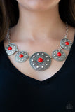 Paparazzi Hey, SOL Sister Red Necklace - Glitzygals5dollarbling Paparazzi Boutique 