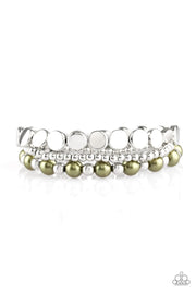 Paparazzi Girly Girl Glamour - Green Pearly Beads - Stretchy Band - Set of 3 Bracelets - Glitzygals5dollarbling Paparazzi Boutique 