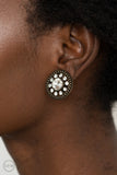 Dazzling Definition - brass - Paparazzi CLIP ON earrings - Glitzygals5dollarbling Paparazzi Boutique 