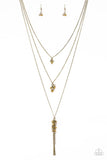 Paparazzi Crystal Cruiser - Brass Necklace - Glitzygals5dollarbling Paparazzi Boutique 