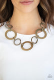 Paparazzi Ringed in Radiance - Brass Necklace - Glitzygals5dollarbling Paparazzi Boutique 