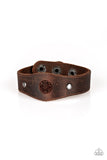 Paparazzi Pleasantly Pioneer - Brown Leather Bracelet - Glitzygals5dollarbling Paparazzi Boutique 