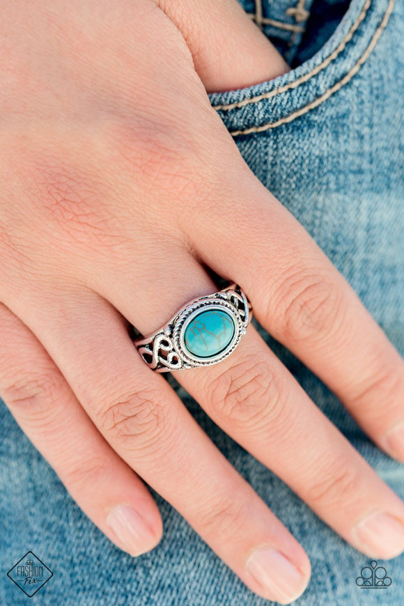 Paparazzi Set In Stone Blue Turquoise Ring - Trend Blend Fashion Fix Exclusive June 2019 - Glitzygals5dollarbling Paparazzi Boutique 