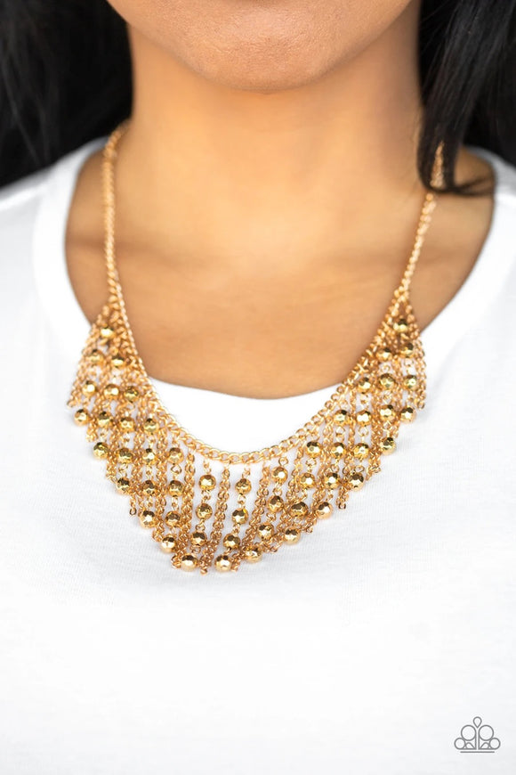 Paparazzi Rebel Remix - Gold - Necklace & Earrings - Glitzygals5dollarbling Paparazzi Boutique 