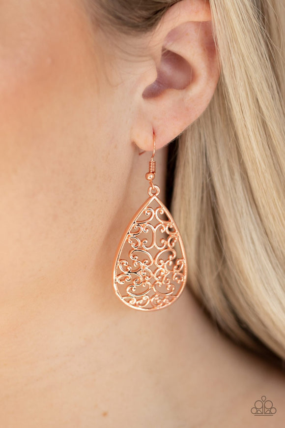PAPARAZZI DIVINE VINE - Copper Earrings - Glitzygals5dollarbling Paparazzi Boutique 