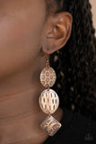 Paparazzi Earring ~ Mixed Movement - Copper - Glitzygals5dollarbling Paparazzi Boutique 