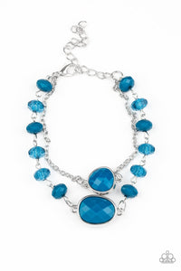 Paparazzi Crowd Pleaser - Blue - Shimmer Silver Chains - Bracelet - Glitzygals5dollarbling Paparazzi Boutique 