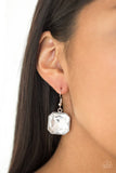 Paparazzi Me, Myself, and IDOL - White Gem - Silver Frame - Earrings - Glitzygals5dollarbling Paparazzi Boutique 