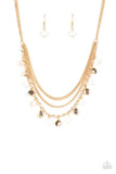 Paparazzi Beach Flavor - Gold - Shell Like Beads - Necklace & Earrings - Glitzygals5dollarbling Paparazzi Boutique 