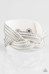 Paparazzi Big City Shimmer White Bracelet - Glitzygals5dollarbling Paparazzi Boutique 
