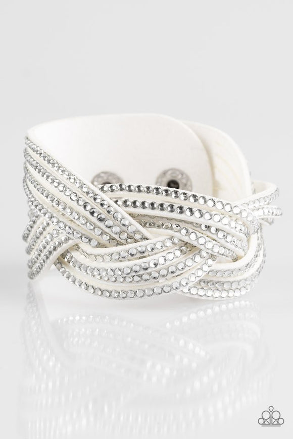 Paparazzi Big City Shimmer White Bracelet - Glitzygals5dollarbling Paparazzi Boutique 