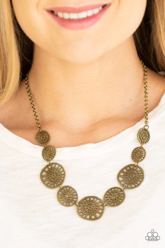 Paparazzi Necklace ~ Your Own Free WHEEL - Brass - Glitzygals5dollarbling Paparazzi Boutique 