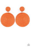 Circulate the Room Orange ~ Paparazzi Earrings - Glitzygals5dollarbling Paparazzi Boutique 