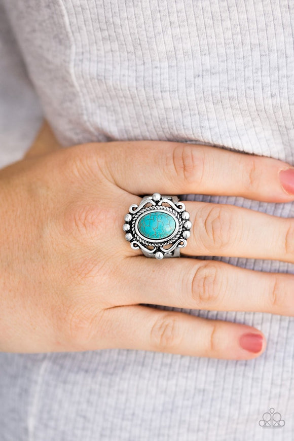 Paparazzi Dreamy Deserts - Blue - Silver Ring - Glitzygals5dollarbling Paparazzi Boutique 