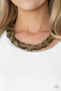 Paparazzi Ice Bank Brass Necklace - Glitzygals5dollarbling Paparazzi Boutique 