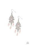 Paparazzi Majestic Mood - Pink Pearls - White Rhinestones - Gorgeous Earrings - Glitzygals5dollarbling Paparazzi Boutique 