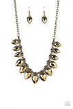 Paparazzi Fearless is More-Brass Necklace - Glitzygals5dollarbling Paparazzi Boutique 