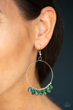 Paparazzi Crystal Collaboration - Green - Silver Beads - Fringe Earrings - Glitzygals5dollarbling Paparazzi Boutique 