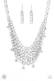 Fishing for Compliments - Silver Blockbuster Necklace - Glitzygals5dollarbling Paparazzi Boutique 