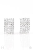 Paparazzi Hollywood Hotshot - White Clip-On Earrings - Glitzygals5dollarbling Paparazzi Boutique 
