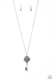 Paparazzi Got It On Lock - Blue Rhinestone Necklace and matching Earrings - Glitzygals5dollarbling Paparazzi Boutique 