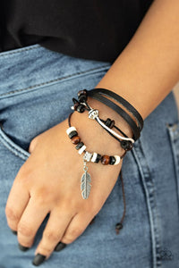 Paparazzi Bracelet ~ Mountain Bird - Black - Glitzygals5dollarbling Paparazzi Boutique 