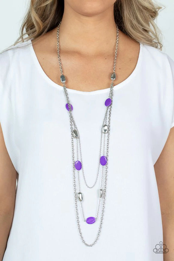 Paparazzi Barefoot and Beachbound Purple Necklace - Glitzygals5dollarbling Paparazzi Boutique 