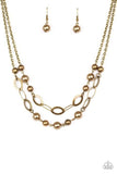 GLIMMER TAKES ALL - BRASS NECKLACE Paparazzi - Glitzygals5dollarbling Paparazzi Boutique 