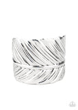 Paparazzi Where Theres a QUILL, Theres a Way - Silver Feather - Cuff Bracelet - Glitzygals5dollarbling Paparazzi Boutique 