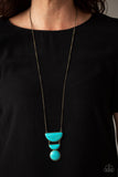 Desert Mason - Brass Paparazzi Turquoise Necklace - Glitzygals5dollarbling Paparazzi Boutique 
