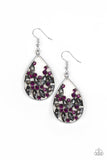 Paparazzi Cash or Crystal? - Purple - Smoky Marquise Rhinestones - Silver Teardrop Earrings - Glitzygals5dollarbling Paparazzi Boutique 