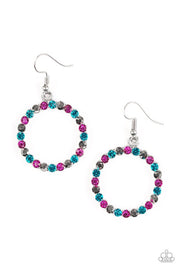 Paparazzi Bubblicious Multi Pink Blue Hematite Earrings - Glitzygals5dollarbling Paparazzi Boutique 